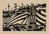 Edward Wadsworth, DOCK SCENE c.1918  (COLNAGHI 133; GREENWOOD W/D 36), woodcut on buff wove paper