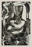 Edward Burra, CUPBEARER, 1929, woodcut, outside of the original edition of 25 and later edition of 45