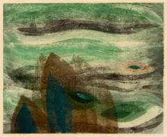 Harry Bertoia, UNTITLED, monotype on rice paper