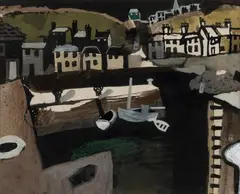 ST ABBS, BERWICKSHIRE, 1952 by Keith Vaughan, ink crayon and gouache on paper, sold Oct 2025