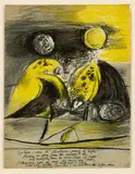 Graham Sutherland, FOLDED HILLS (WITH TWISTED BRANCH AND BLAZING TAPERS) - ILLUSTRATION FOR HYROGLYPHICS BY FRANCIS QUARLES, FOR POETRY LONDON, 1943 (Tassi 47), lithograph, from the edition issued for Poetry London , edition size unknown