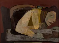 Robert MacBryde, EMOTIONAL CORNISH WOMAN, oil on canvas