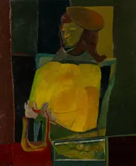 Robert Colquhoun, WOMAN WINDING WOOL, 1944, oil on canvas