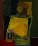 Robert Colquhoun, WOMAN WINDING WOOL, 1944, oil on canvas