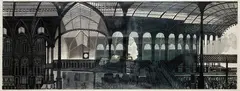 Edward Bawden, LIVERPOOL STREET STATION, 1961, linocut in colours, Extra Edition 4/10, aside from the edition of 40