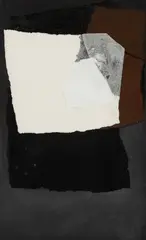 Italo Valenti, COLLAGE, 1961, paper collage mounted on hardboard