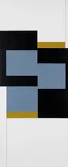 George Dannatt, GREY AND BLACK INTERLOCKED PLANES, 2007, oil and pencil on canvas