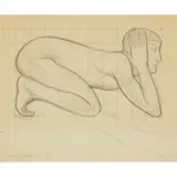 Eric Gill, DESIGN FOR SCULPTURE: ACROBAT II, 1915, pencil on paper, squared for transfer