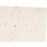 Henri Gaudier-Brzeska, TWO FEMALE NUDES STANDING, 1913, pen and ink on paper