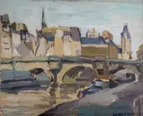 Duncan Grant, PARIS BRIDGE, 1935, oil on board
