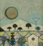 John Christopherson, THE HILL OF VISION, 1977, oil on board