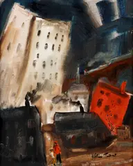 William Ralph Turner, NORTHERN TOWN, oil on board