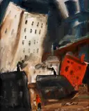 William Ralph Turner, NORTHERN TOWN, oil on board