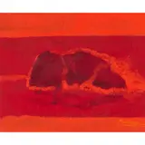 Albert Houthuesen, RED ROCK, RED SEA, 1974, acrylic on board