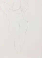 William Turnbull, FIGURE STUDY, pencil on paper