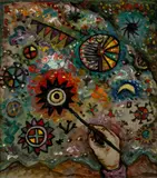 Alan Davie, CREATION DU MONDES DES ETOILES, 2001 (OPUS O.1512)