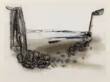 Paul Feiler, CORNISH COVE, 1954, pastel, charcoal and oil on paper
