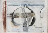 Paul Feiler, COMPOSITION, 1964, black crayon, gouache, collages and pastel