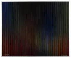 Peter Sedgley, CLUSTER, 1982, acrylic on card