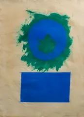 Robyn Denny, BLUE AND GREEN FORMS, 1959, oil on paper