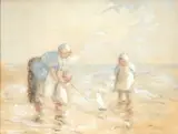 Robert Gemmell Hutchison, THE LAUNCH, gouache and watercolour