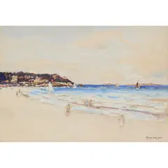 James Kay, ON THE BEACH, DINARD, mixed media