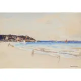 James Kay, ON THE BEACH, DINARD, mixed media