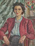 Cathleen Sabine Mann, PORTRAIT OF GRETA, oil on canvas