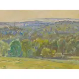 John Miller, CITYSCAPE, oil on board