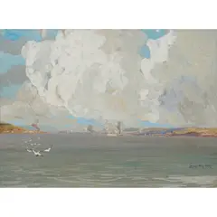 James Kay, ON THE CLYDE ESTUARY, gouache