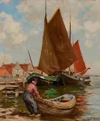 William Marshall Brown, VOLENDAM, oil on canvas