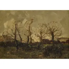 William Alfred Gibson, TREES IN THE BREEZE, oil on canvas