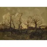 William Alfred Gibson, TREES IN THE BREEZE, oil on canvas