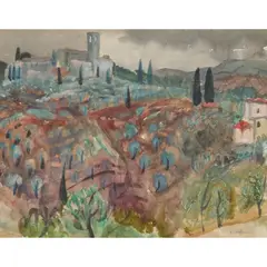 William Wilson, LANDSCAPE IN TUSCANY, watercolour