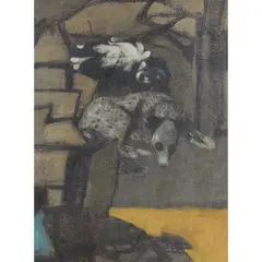 Alexander Fraser, TWO DOGS, oil on board