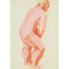 Frank Dobson, STANDING NUDE, 1938, gouache and coloured chalks