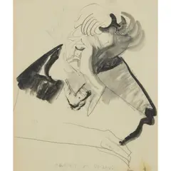 Sven Berlin, CADDICK DRUNK, 1951, pencil, pen, ink and wash on paper