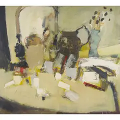 Tom McKendrick, STILL LIFE WITH MIRROR, oil on canvas