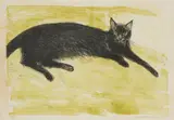 Elizabeth Blackadder, BLACK CAT, 1983, Lithograph, 57/75