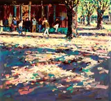 Tom Watt, BOULES PLAYERS, oil on board