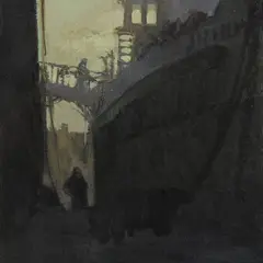 Geoffrey Roper, SHIPYARD, Oil on board