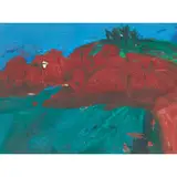 Elizabeth Blackadder, RED LANDSCAPE, 1965, oil on canvas