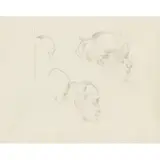 Augustus John, STUDIES AT THE MUSIC HALL, Pencil on paper