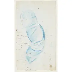 Wyndham Lewis, ABSTRACT FIGURE, Initialled WL in crayon lower right, crayon on paper