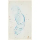 Wyndham Lewis, ABSTRACT FIGURE, Initialled WL in crayon lower right, crayon on paper
