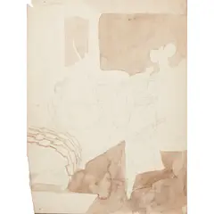 Stanley Spencer, SKETCH FOR 'SWAN UPPING', pencil upper left, Stanley Spencer Studio Sale stamp verso, pencil, watercolour and wash on paper