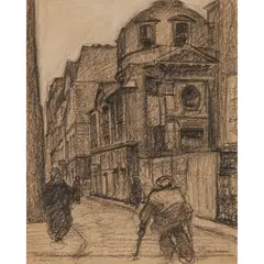 Jean Marchand, LA RUE, crayon on paper