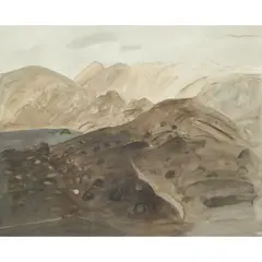 Elizabeth Blackadder, SCADABAY, HARRIS, 1974, pencil and watercolour on paper