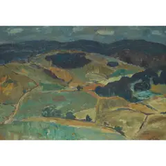 William George Gillies, BORDER HILLS, NEAR STOW - C.1950, oil on board