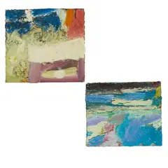 Lillian Neilson, FIELDS AND SEA, oil on board,